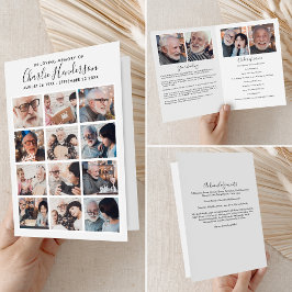 Moderno programa funeral plegado de 16 fotos