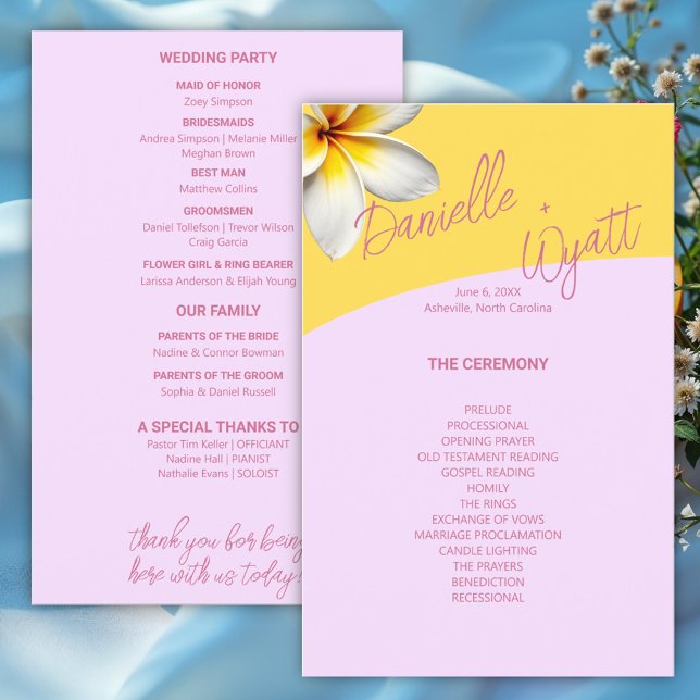 Moderno programa italiano de Boda de verano (Subido por el creador)