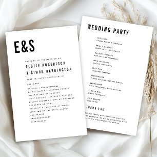 Moderno programa Minimalista negrita de casamiento