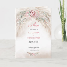 Moderno programa plegado de pampas rosa rosa paste