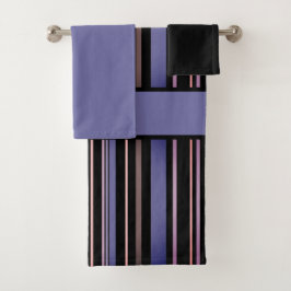 Moderno púrpura y negro con rayas verticales