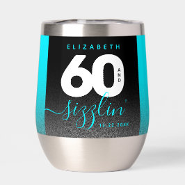 Moderno Purpurina azul hielo Girly 60 y Sizzling