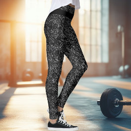 Moderno Purpurina negro Sparkle Leggings