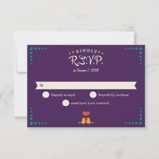 Moderno récord de vinilo retro morado Aqua RSVP