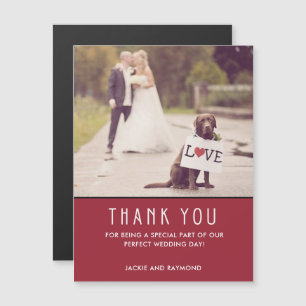 Moderno Red Gracias Boda Photo Magnet