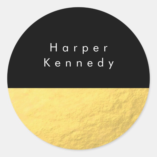 Moderno Relieve metalizado dorado de Faux Pegatina (Anverso)