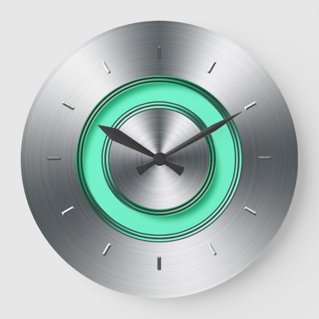 Moderno Reloj De Pared Para La Cocina Faux Metaliz (Anverso)