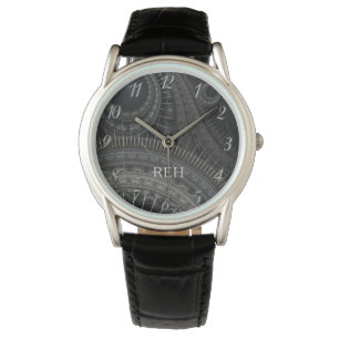 Moderno reloj fractal monogramado