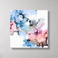 Moderno Resumen Arte Alcohol Tintas de oro rosa az