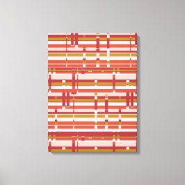 Moderno Resumen Arte Pared Pastel Tiras Verdes Roj