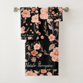 Moderno retro con guión elegante l Floral negro