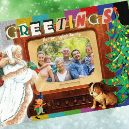 Moderno Retro Foto Navidad Fiesta