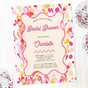 Moderno Retro Resumen Invitación a ducha de novias