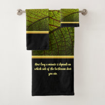 Moderno romántico con tow de baño negro de hojas d