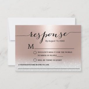 Moderno Rosa de Canción de Oro Boda RSVP