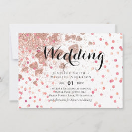 Moderno Rosa Gold Trendy Budget Boda