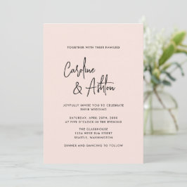 Moderno | rosa polvoriento | invitación boda de no
