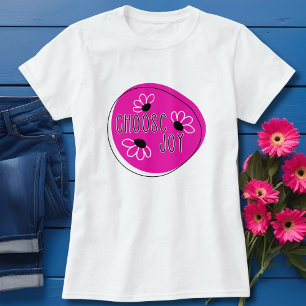 Moderno rosa y negro eligen alegre camiseta