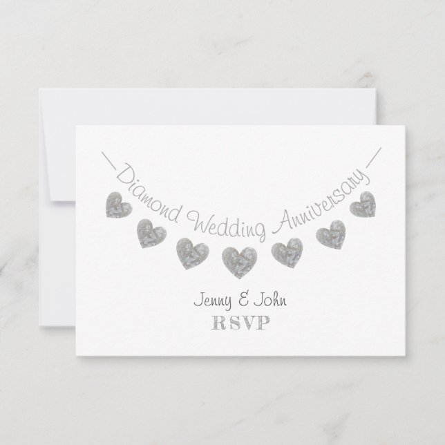 Moderno RSVP 60 aniversario de boda de diamantes b (Anverso)