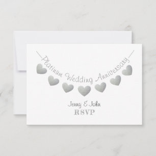 Moderno RSVP 70 aniversario de boda de platino