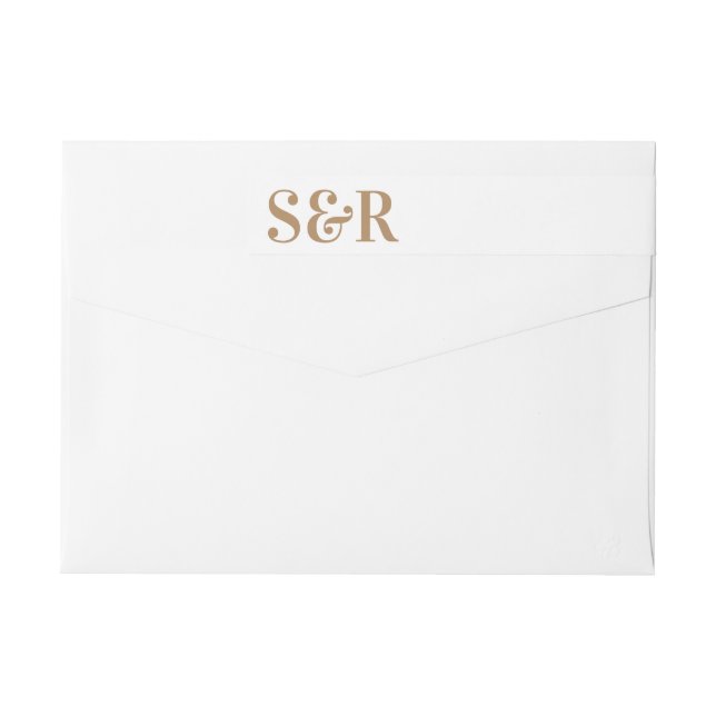 Moderno Rusty Gran Monograma Negrita Boda simple (Reverso)