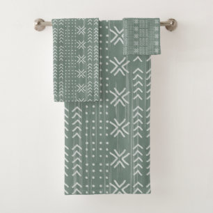 Moderno Sage Green barro paño African Pattern
