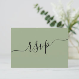 Moderno Sage Green QR Boda de código RSVP