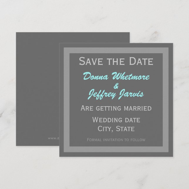 Moderno salven el gris del anuncio de la fecha (Anverso / Reverso)