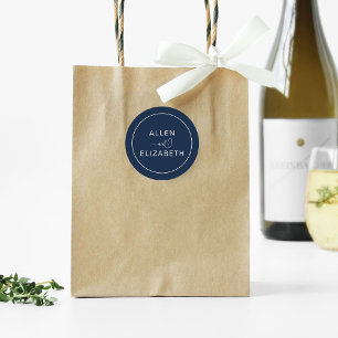 Moderno Sello para sobres Boda azul de la Marina