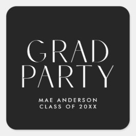 Moderno Sello para sobres simple de Fiesta Grad