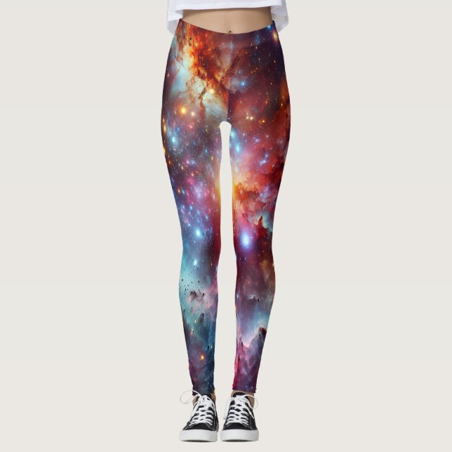 Moderno sencillo: Galaxy Space Rock Guay Leggings (Anverso)