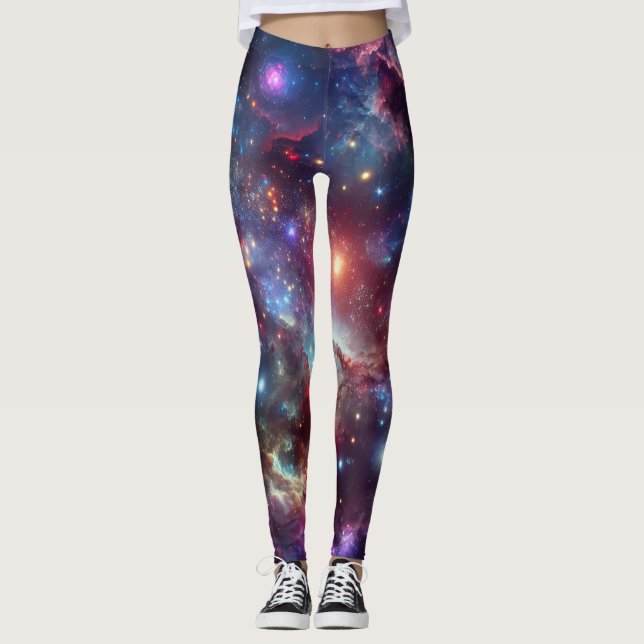 Moderno sencillo: Galaxy Space Rock Guay Leggings (Anverso)