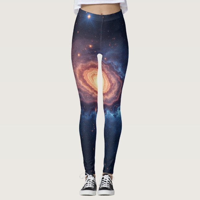 Moderno sencillo: Galaxy Space Rock Guay Leggings (Anverso)