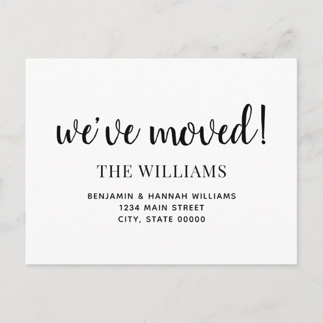 Moderno Simple Nos hemos mudado Tarjeta de anuncio (Anverso)