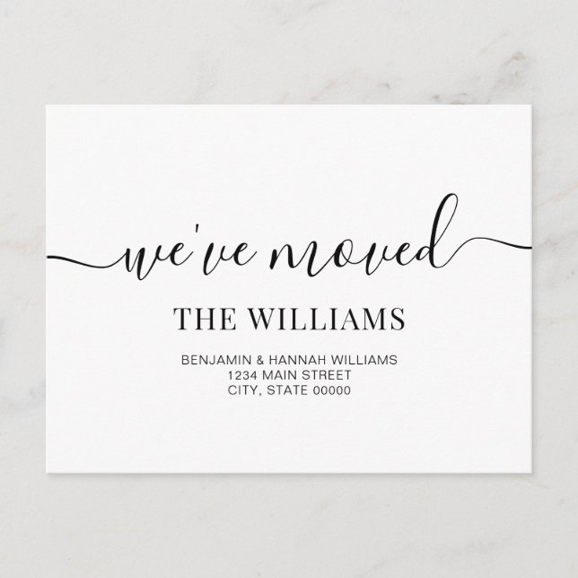 Moderno Simple Nos Mudamos Tarjeta de Anuncio de N (Anverso)