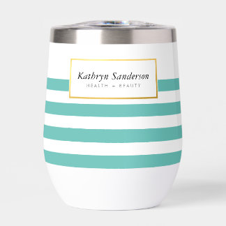 MODERNO SMART STRIPED PATRÓN elegante menta oro