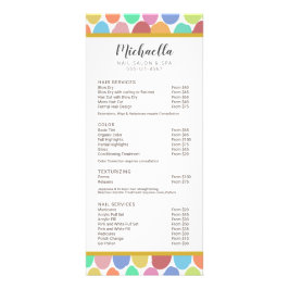 Moderno Spa Beauty Salon Price List Service Menú