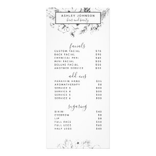Moderno Spa Blanco Botánico Negro 3 Servicios Menú