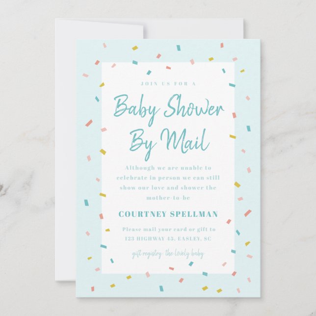 Moderno Sprinkle Baby Shower por invitación por co (Anverso)