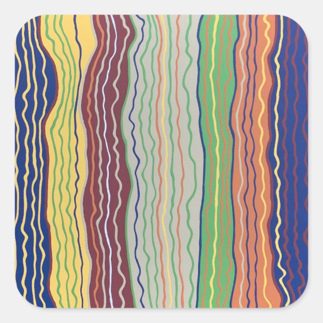 Moderno Squiggles 3 Pegatinas (Anverso)