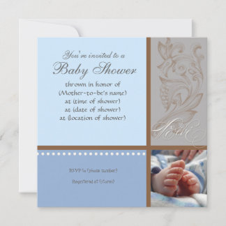 Moderno Swirl n Polka Dot - Invitación a la ducha 