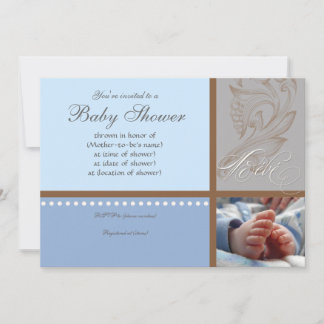 Moderno Swirl n Polka Dot - Invitación a la ducha 