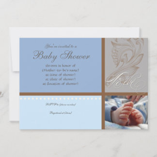 Moderno Swirl n Polka Dot - Invitación a la ducha 