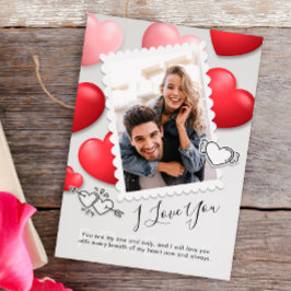 Moderno, te amo San Valentín, tarjeta de vacacione