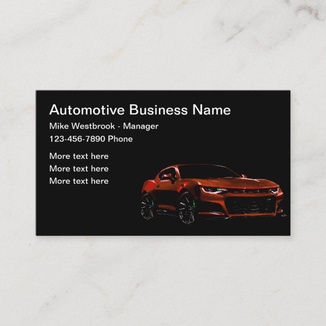 Moderno tema de automoción Tarjetas Guay Business (Anverso)