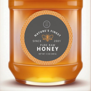 Moderno tema de Honeycomb Round Jar Pegatinas Labe