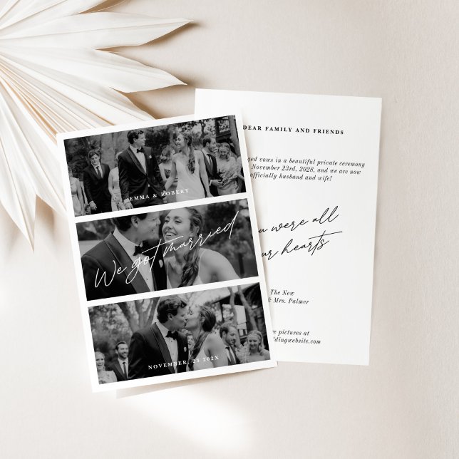 Moderno Tenemos Tarjeta De Invitaciones De Bodas C (Modern We Got Married Wedding Announcements Card)