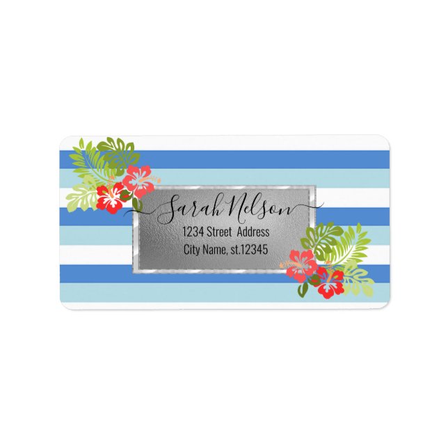 Moderno Tropical, Etiqueta de Hibisco (Frente)