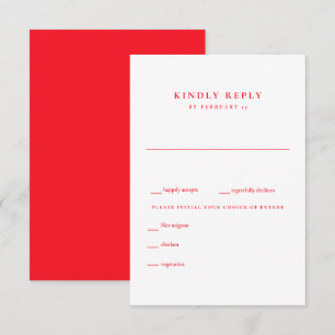 Moderno verano Boda Roja y Blanca RSVP