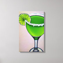 Moderno Verde Groovy Líquido Margarita Arte Grande